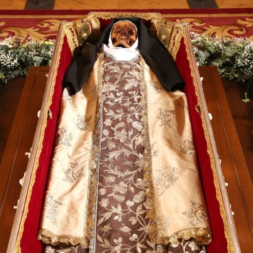 El cuerpo incorrupto de Santa Teresa // Fuente: RR.SS. Carmelitas Descalzos OCD Ibérica